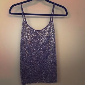 Sparkly gray tank top